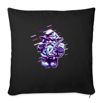 Nombre Gnome 80 Rétro Violet - Housse de coussin décorative 45 x 45 cm - noir - Devant