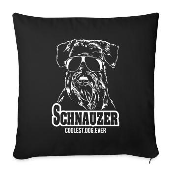 SCHNAUZER coolest dog ever Dog saying dogs - Sofa pillowcase 17,3'' x 17,3'' (45 x 45 cm) - black - Front