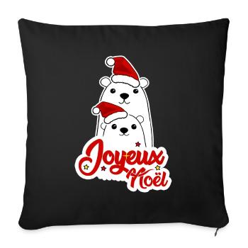 Joyeux Noel Noël fêter noël - Housse de coussin décorative 45 x 45 cm - noir - Devant