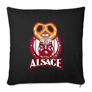 Alsace Breztking - Sofa pillowcase 17,3'' x 17,3'' (45 x 45 cm) - black - Front