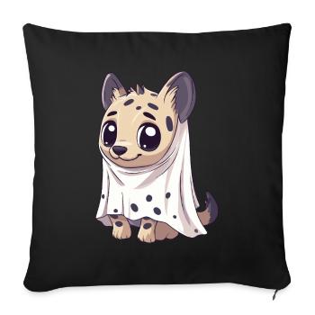 Hyena Halloween Comic Ghost - Sofa pillowcase 17,3'' x 17,3'' (45 x 45 cm) - black - Front