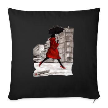 RAINING FRAU - Sofakissenbezug 45 x 45 cm - Schwarz - Vorne