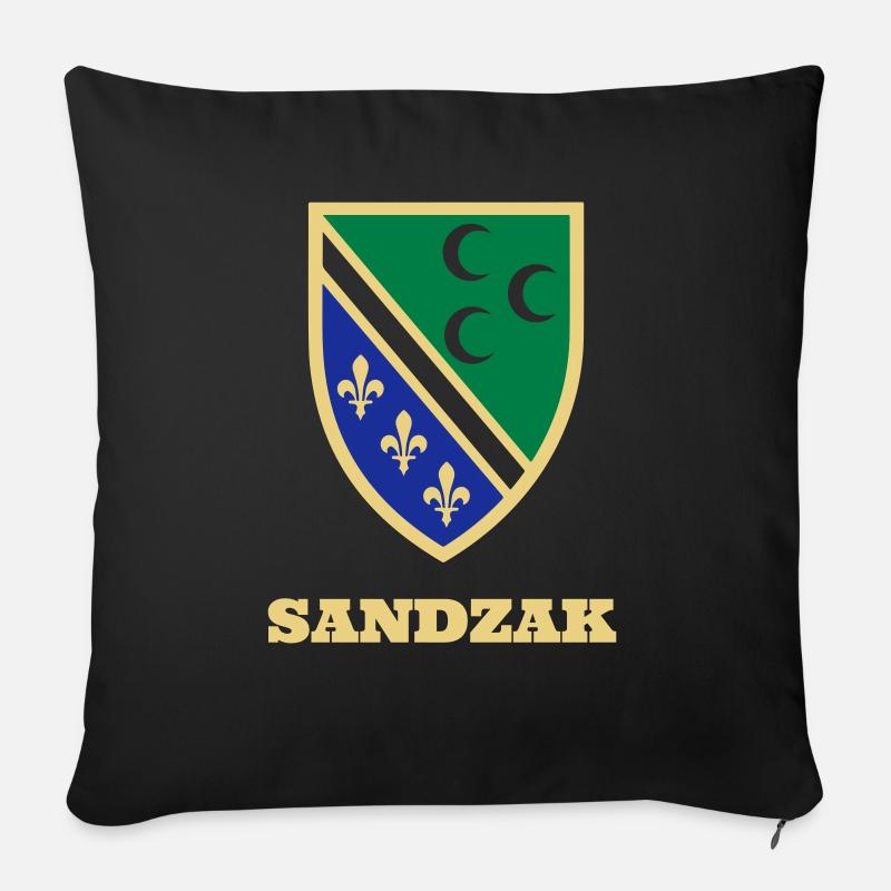 wappen_sandzak - Sofakissenbezug 45 x 45 cm - Schwarz