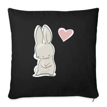 hare - Sofa pillowcase 17,3'' x 17,3'' (45 x 45 cm) - black - Front