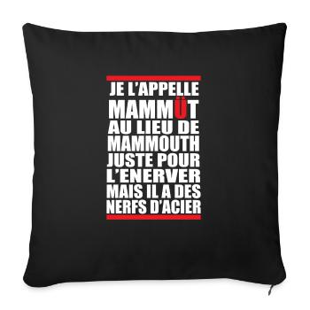 NerfsAcier - Housse de coussin décorative 45 x 45 cm - noir - Devant