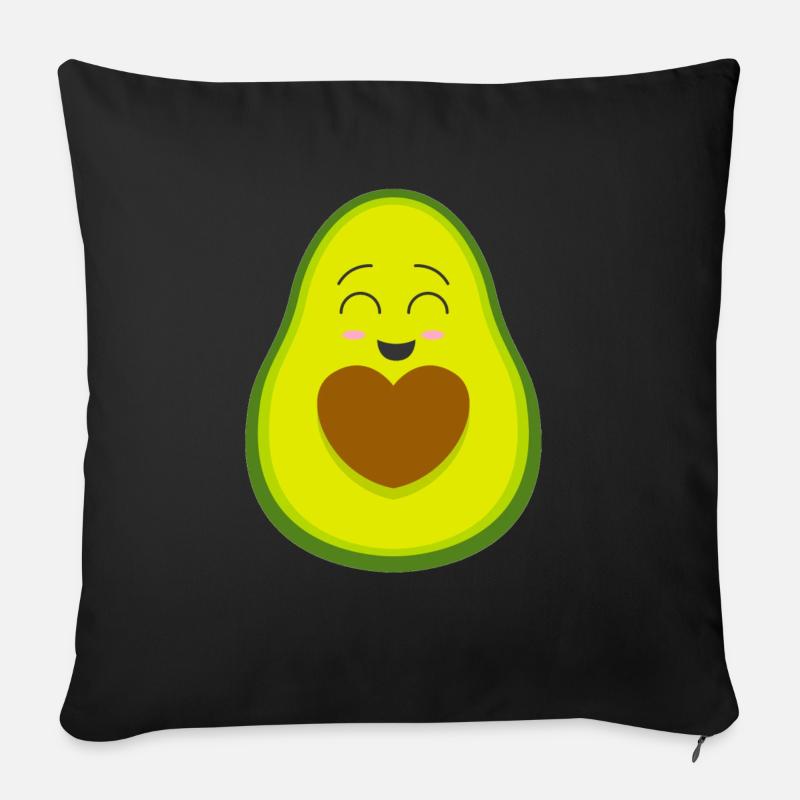Avocado - Sofakissenbezug 45 x 45 cm - Schwarz