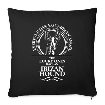 IBIZAN HOUND Guardian Angel WILSIGNS dog talk - Sofa pillowcase 17,3'' x 17,3'' (45 x 45 cm) - black - Front