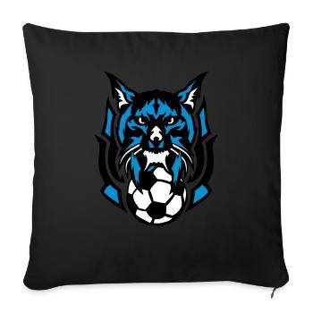foot lynx logo sauvage animal club - Housse de coussin décorative 45 x 45 cm - noir - Devant
