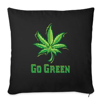 Go Green Legalize Marijuana - Sofa pillowcase 17,3'' x 17,3'' (45 x 45 cm) - black - Front