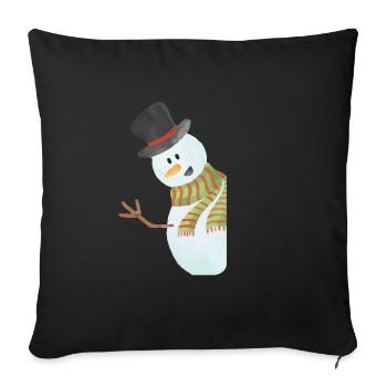 Ugly snowman christmas carrot snow - Sofa pillowcase 17,3'' x 17,3'' (45 x 45 cm) - black - Front