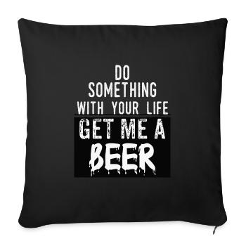 chemise cool bière chemise de bière - Housse de coussin décorative 45 x 45 cm - noir - Devant