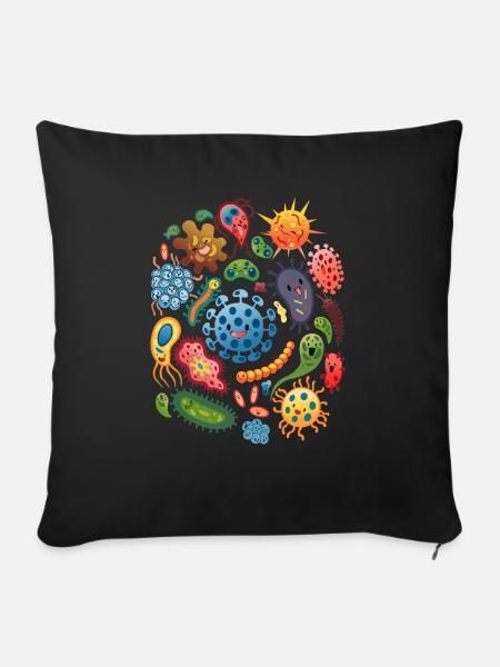 Bakteriumvirus - Sofakissenbezug 45 x 45 cm - Schwarz