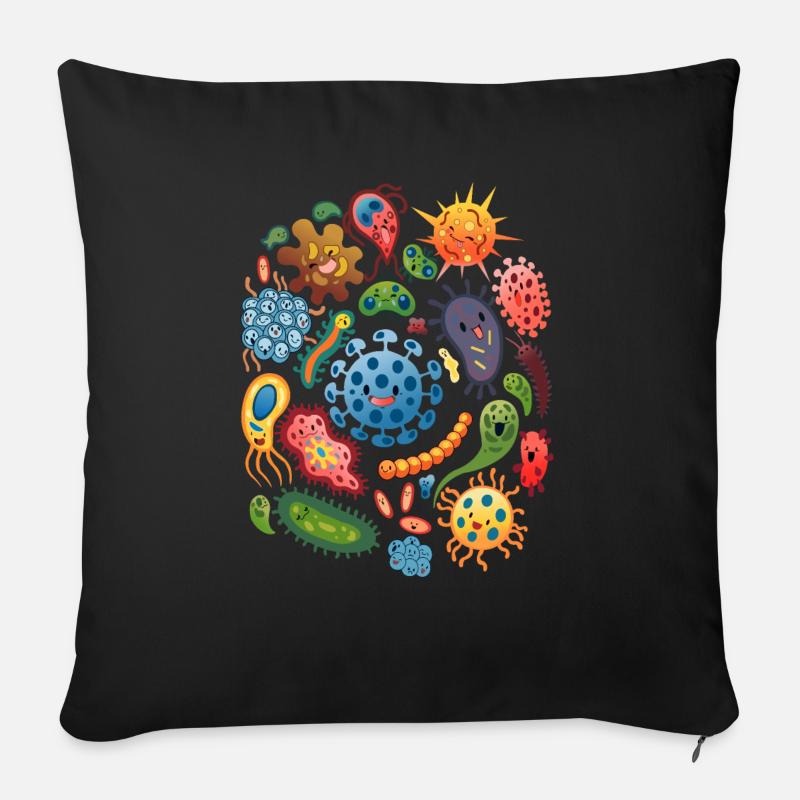 Bakteriumvirus - Sofakissenbezug 45 x 45 cm - Schwarz