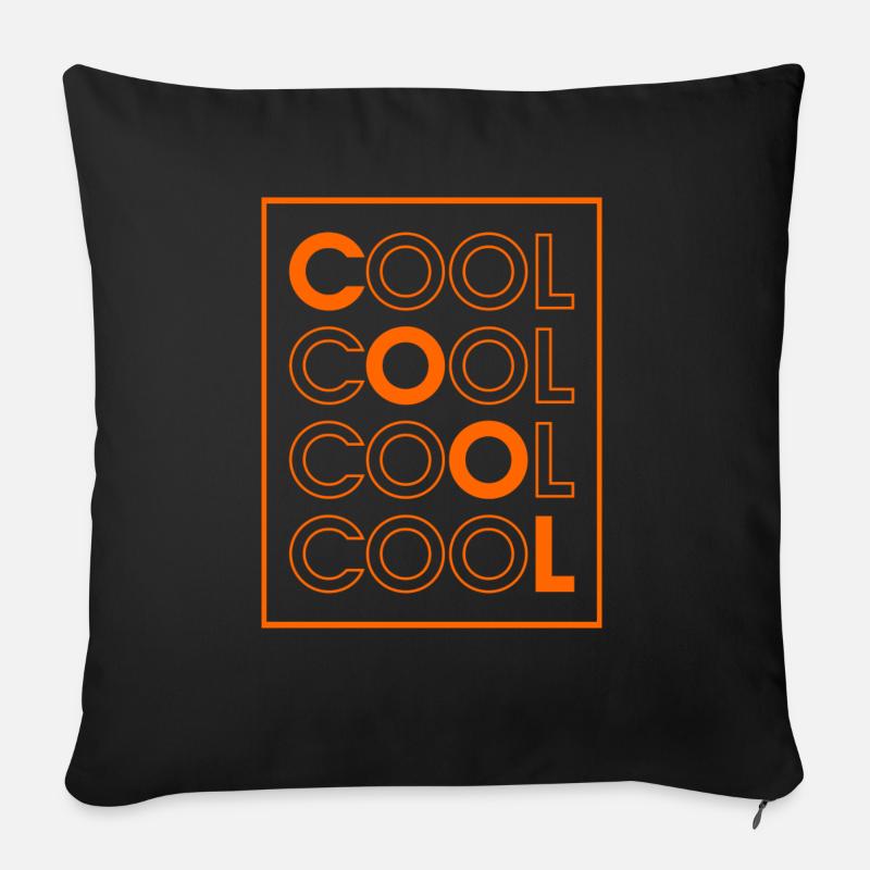 COOL COOL COOL COOL (Orange) - Sofakissenbezug 45 x 45 cm - Schwarz