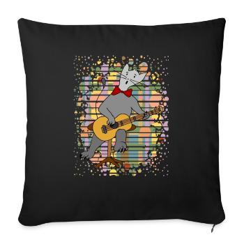 Chat - Housse de coussin décorative 45 x 45 cm - noir - Devant