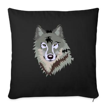 Wolf - Sofa pillowcase 17,3'' x 17,3'' (45 x 45 cm) - black - Front