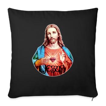 Jesus Christ Jesus Christus - Sofa pillowcase 17,3'' x 17,3'' (45 x 45 cm) - black - Front