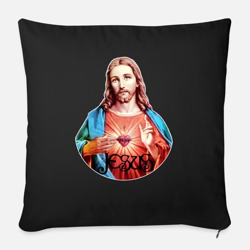 Jesus Christ Jesus Christus - Sofakissenbezug 45 x 45 cm - Schwarz