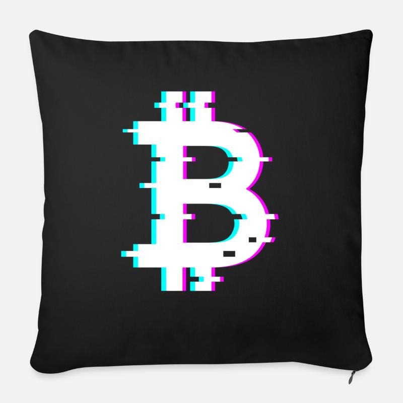 Bitcoin - Sofakissenbezug 45 x 45 cm - Schwarz