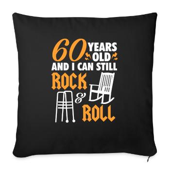 J’ai 60 ans et je peux encore faire du rock and roll - Housse de coussin décorative 45 x 45 cm - noir - Devant