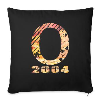O 2004 Name Year of birth Gift - Sofa pillowcase 17,3'' x 17,3'' (45 x 45 cm) - black - Front