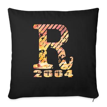 R 2004 Name Year of birth Gift - Sofa pillowcase 17,3'' x 17,3'' (45 x 45 cm) - black - Front