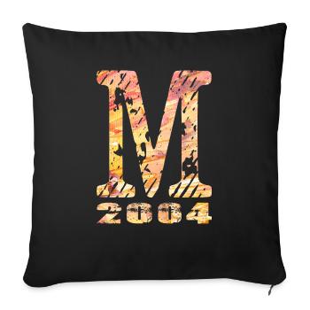 M 2004 Name Year of Birth Gift - Sofa pillowcase 17,3'' x 17,3'' (45 x 45 cm) - black - Front