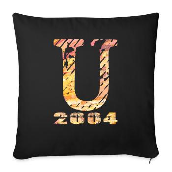 U 2004 Name Year of Birth Gift - Sofa pillowcase 17,3'' x 17,3'' (45 x 45 cm) - black - Front