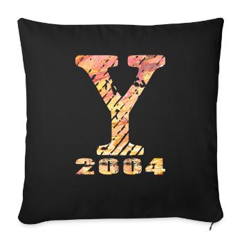 Y 2004 Name Year of Birth Gift - Sofa pillowcase 17,3'' x 17,3'' (45 x 45 cm) - black - Front