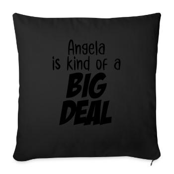 Angela est un peu une grosse affaire - Housse de coussin décorative 45 x 45 cm - noir - Devant