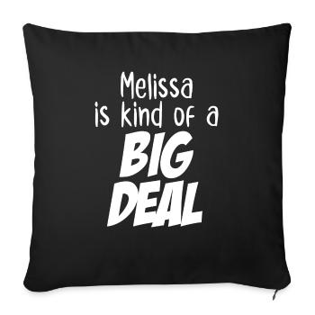 Melissa est un peu une grosse affaire - Housse de coussin décorative 45 x 45 cm - noir - Devant