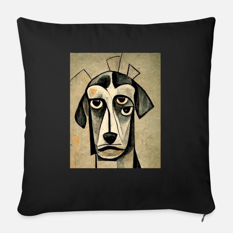 Hund abstrakt - Sofakissenbezug 45 x 45 cm - Schwarz