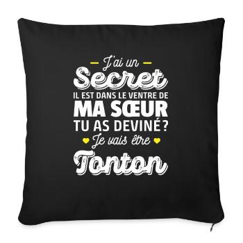 je vais être tonton / futur tonton - Housse de coussin décorative 45 x 45 cm - noir - Devant