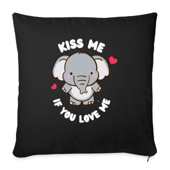 design mignon pour enfants avec éléphant - Housse de coussin décorative 45 x 45 cm - noir - Devant