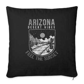 Vintage Feel Sunset 80s Desert Vibes Mountain - Sofakissenbezug 45 x 45 cm - Schwarz - Vorne