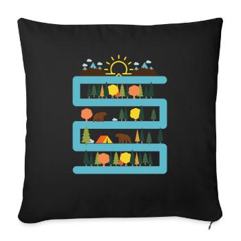 Adventure Travel Hiking Mountain - Sofa pillowcase 17,3'' x 17,3'' (45 x 45 cm) - black - Front