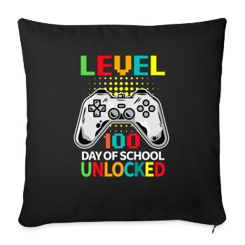 100 jours d’école débloqué Étudiant de jeux vidéo - Housse de coussin décorative 45 x 45 cm - noir - Devant