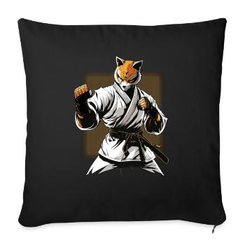 Japanische Karateka Kampfkunst -Karate Fox in - Sofakissenbezug 45 x 45 cm - Schwarz - Vorne