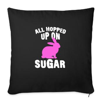 Happy Easter Rabbit Funny Easter Day - Sofa pillowcase 17,3'' x 17,3'' (45 x 45 cm) - black - Front