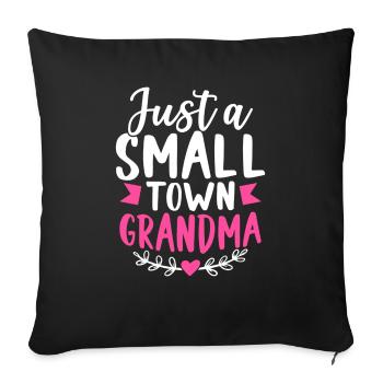 Juste une petite ville Grand-mère Village Petite ville - Housse de coussin décorative 45 x 45 cm - noir - Devant