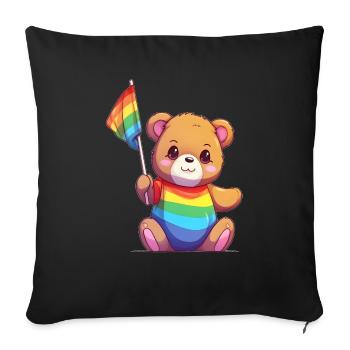 Love is a Bear Necessity - Sofa pillowcase 17,3'' x 17,3'' (45 x 45 cm) - black - Front