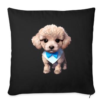 Caniche Chien Amour Chien Propriétaire Caniche Chiot Chien Chiot Chiot - Housse de coussin décorative 45 x 45 cm - noir - Devant