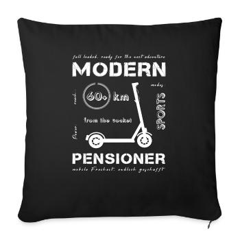 Pensioner Pensioner Grandpa - Sofa pillowcase 17,3'' x 17,3'' (45 x 45 cm) - black - Front