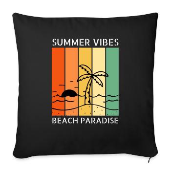 Summer Vibes - Beach Paradise - Sofakissenbezug 45 x 45 cm - Schwarz - Vorne