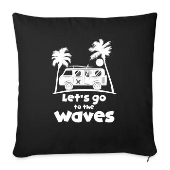 Surfing Surfboard Surfer Water Sports - Sofa pillowcase 17,3'' x 17,3'' (45 x 45 cm) - black - Front