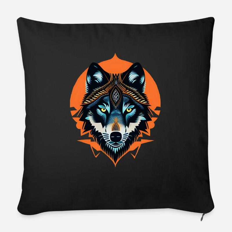 Wolf - Sofakissenbezug 45 x 45 cm - Schwarz