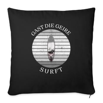 Guy surfant geire. Chemises en dialecte anversois - Housse de coussin décorative 45 x 45 cm - noir - Devant