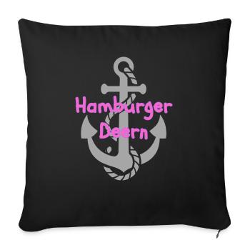 Hamburger Deern - Sofakissenbezug 45 x 45 cm - Schwarz - Vorne