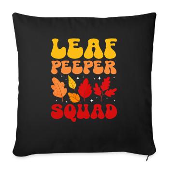 Leaf Peeper Squad Fall Season Leaf Collecting - Sofa pillowcase 17,3'' x 17,3'' (45 x 45 cm) - black - Front