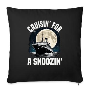 Cruising For A Snoozing Cruise Ship Vacation - Sofa pillowcase 17,3'' x 17,3'' (45 x 45 cm) - black - Front